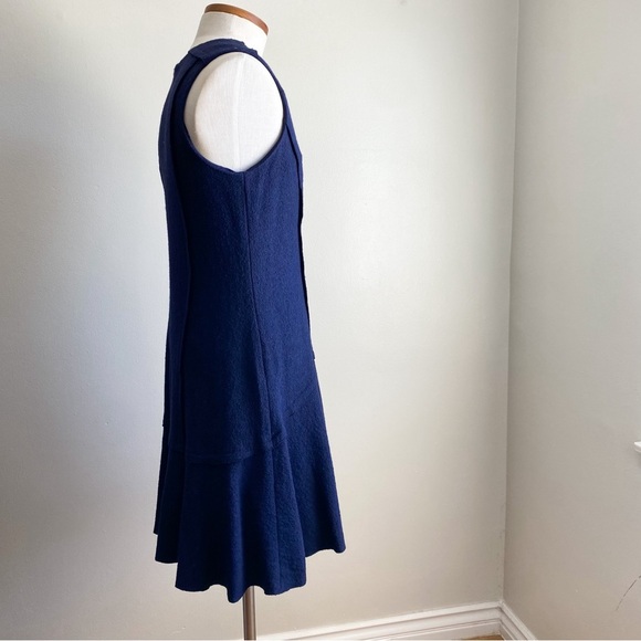 Ann Taylor Wool Peplum Boucle Navy Blue Sleeveless Dress Career Event Wedding 14 - Picture 5 of 10